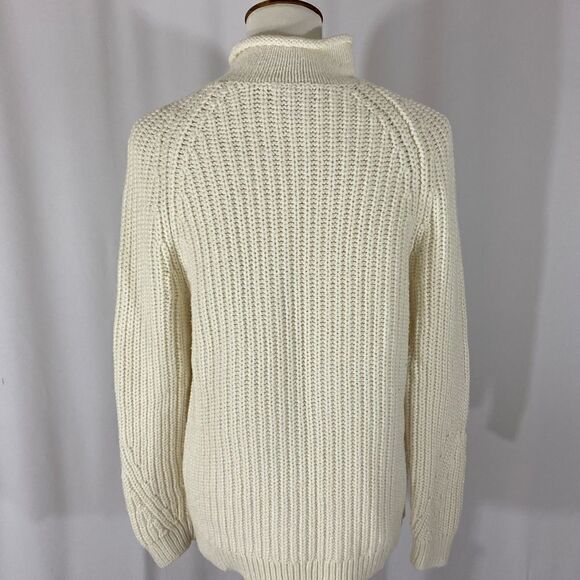 Lands’ End Roll Neck Chunky Knit Cotton Sweater - Picture 6 of 9